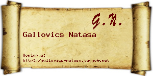 Gallovics Natasa névjegykártya